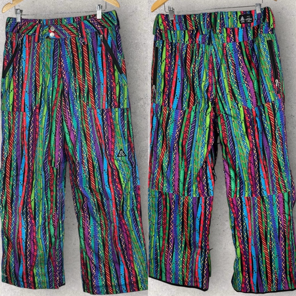 NIKE AGC Gore Tex Snowboard Pants Ski Snowpants Multicolor Womens Size Small USA